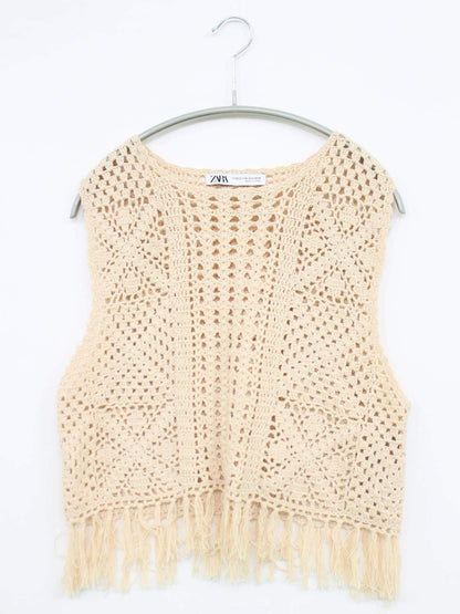 ZARA/ザラ/ノースリーブ/トップス/アイボリー/EUR XS-S/USA XS-S/MEX 24-26