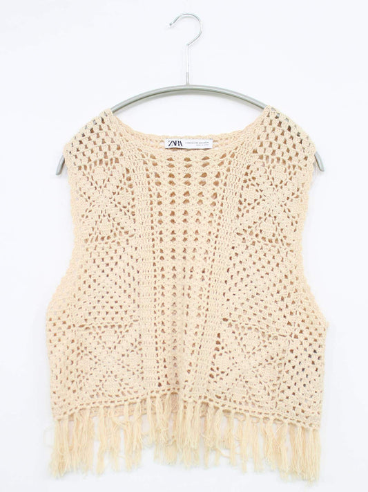 ZARA/ザラ/ノースリーブ/トップス/アイボリー/EUR XS-S/USA XS-S/MEX 24-26