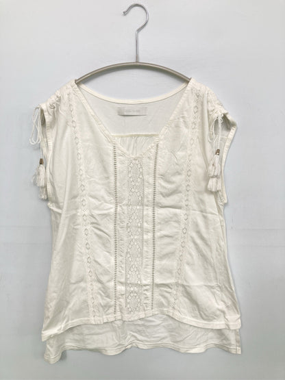 CECIL McBEE/セシルマクビー/Tシャツ/カットソー/トップス/ホワイト/M