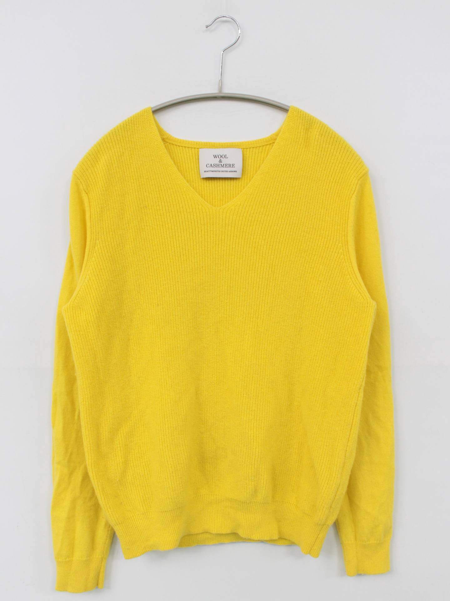 WOOL&CASHMERE/Tシャツ/カットソー/トップス/イエロー