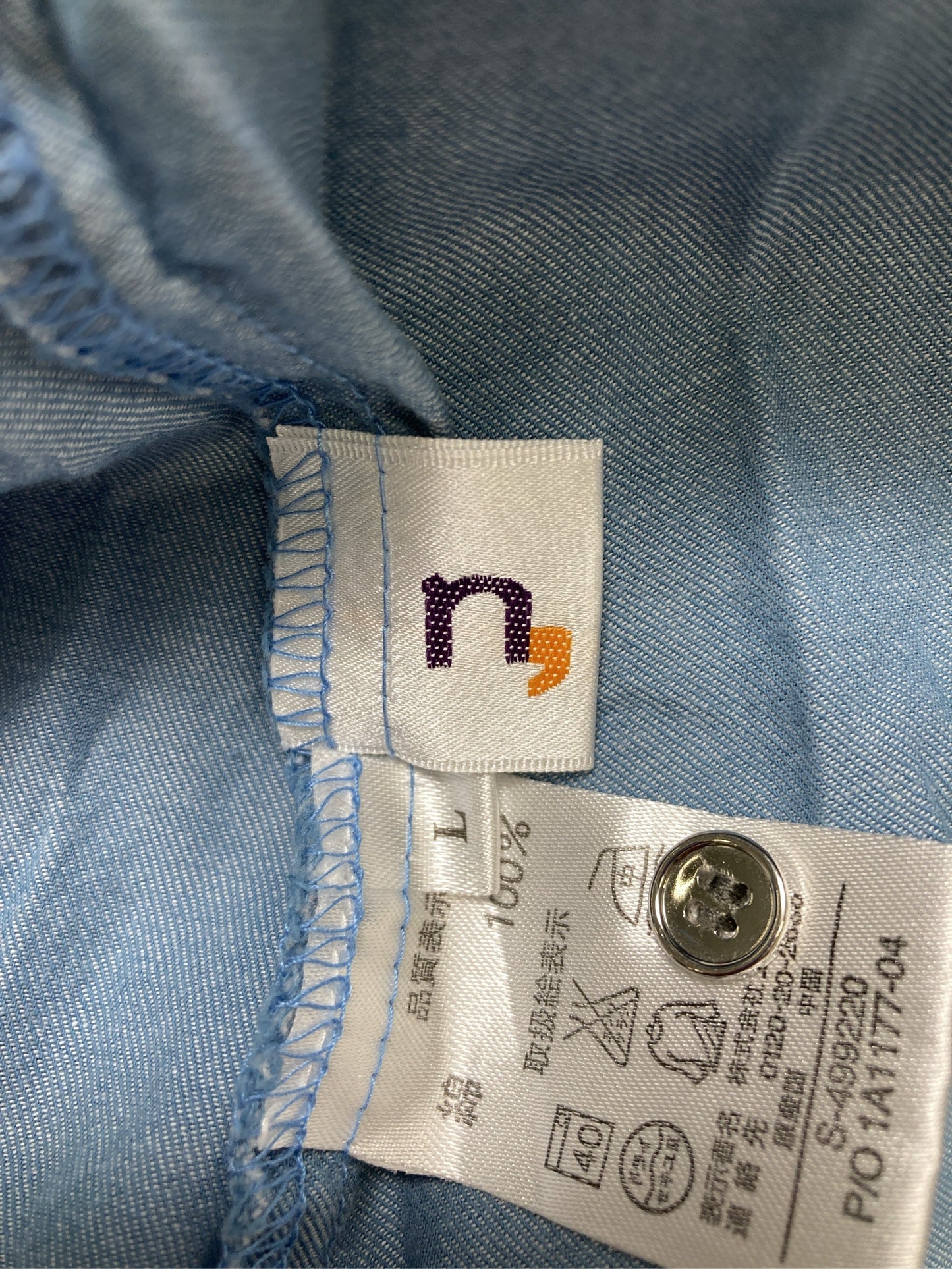 n,/エヌコンマ/シャツワンピース/ワンピース/ドレス/ブルー/L