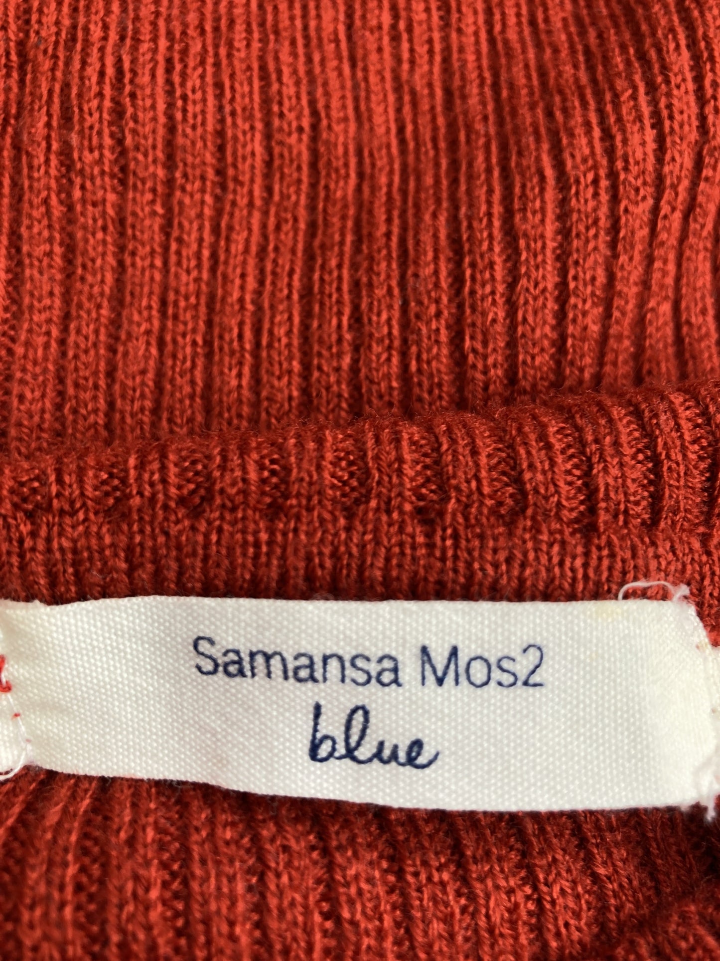 Samansa Mos2 blue/ニット/セーター/トップス/レッド/M