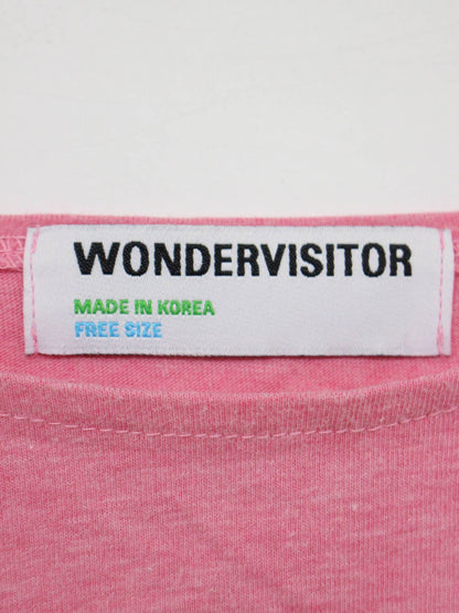 WONDERVISITOR/Tシャツ/カットソー/トップス/ピンク/F
