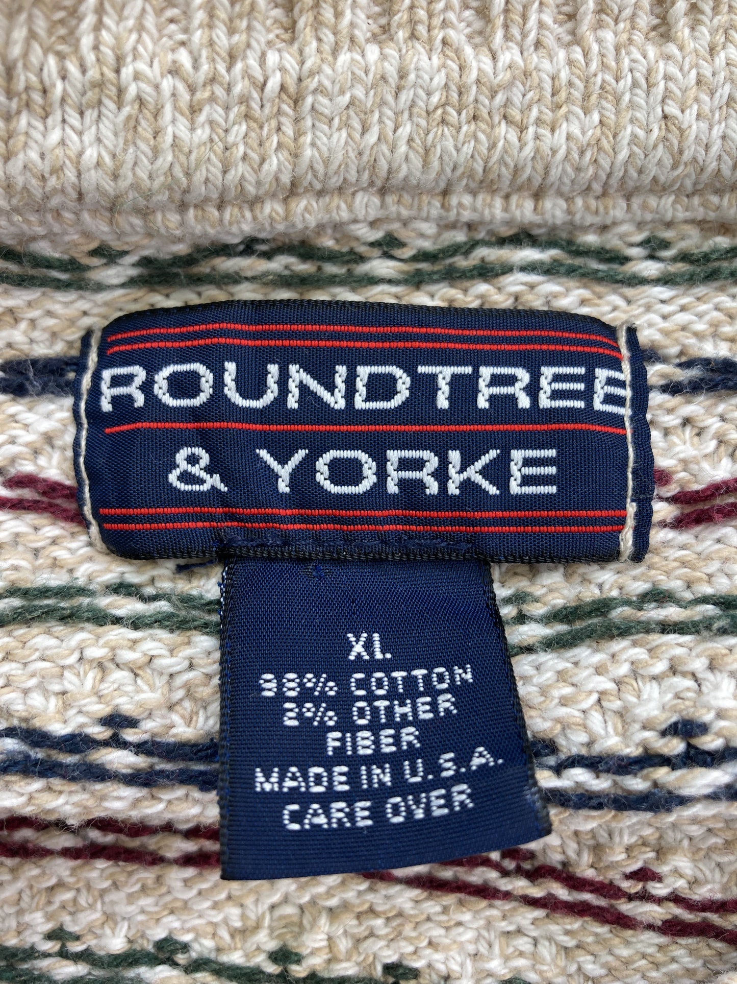 ROUNDTREE &YORKE/ニット/セーター/トップス/ホワイト/XL