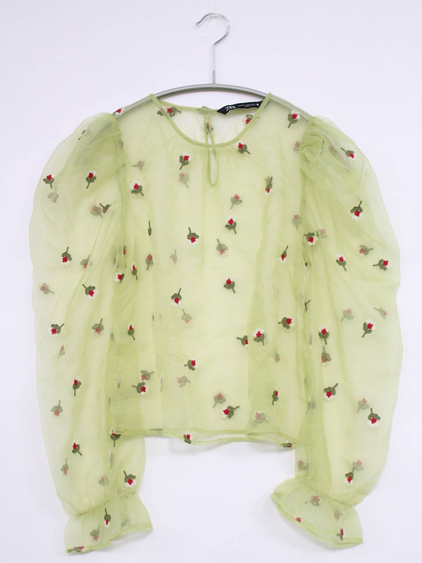 ZARA/ザラ/シャツ/ブラウス/トップス/ライトグリーン/EUR XS/USA XS/MEX 24