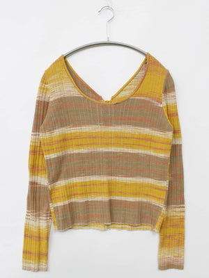 ニット/セーター/トップス/イエロー/FREE