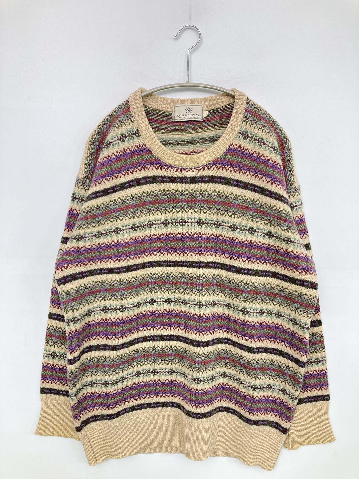 KENT & CURWEN/ニット/セーター/トップス/ベージュ/L