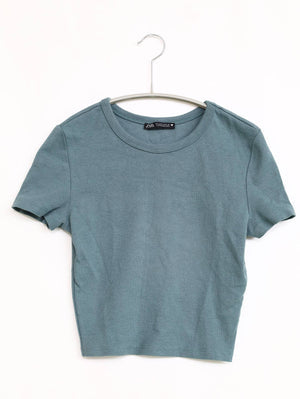 ZARA/ザラ/Tシャツ/カットソー/トップス/スカイブルー/EUR S, USA S, MEX 26