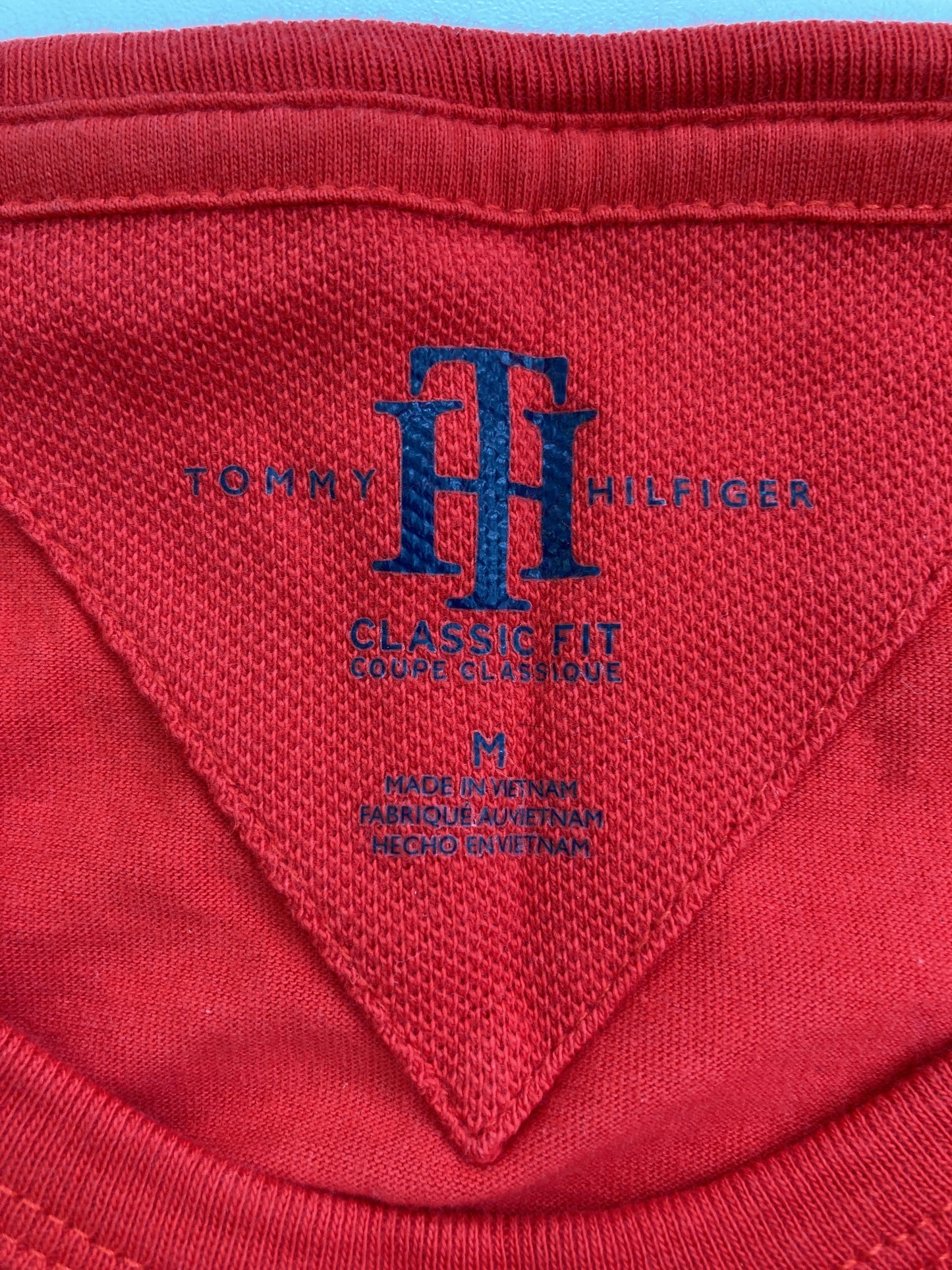 TOMMY HILFIGER/トミーヒルフィガー/Tシャツ/カットソー/トップス/レッド/M