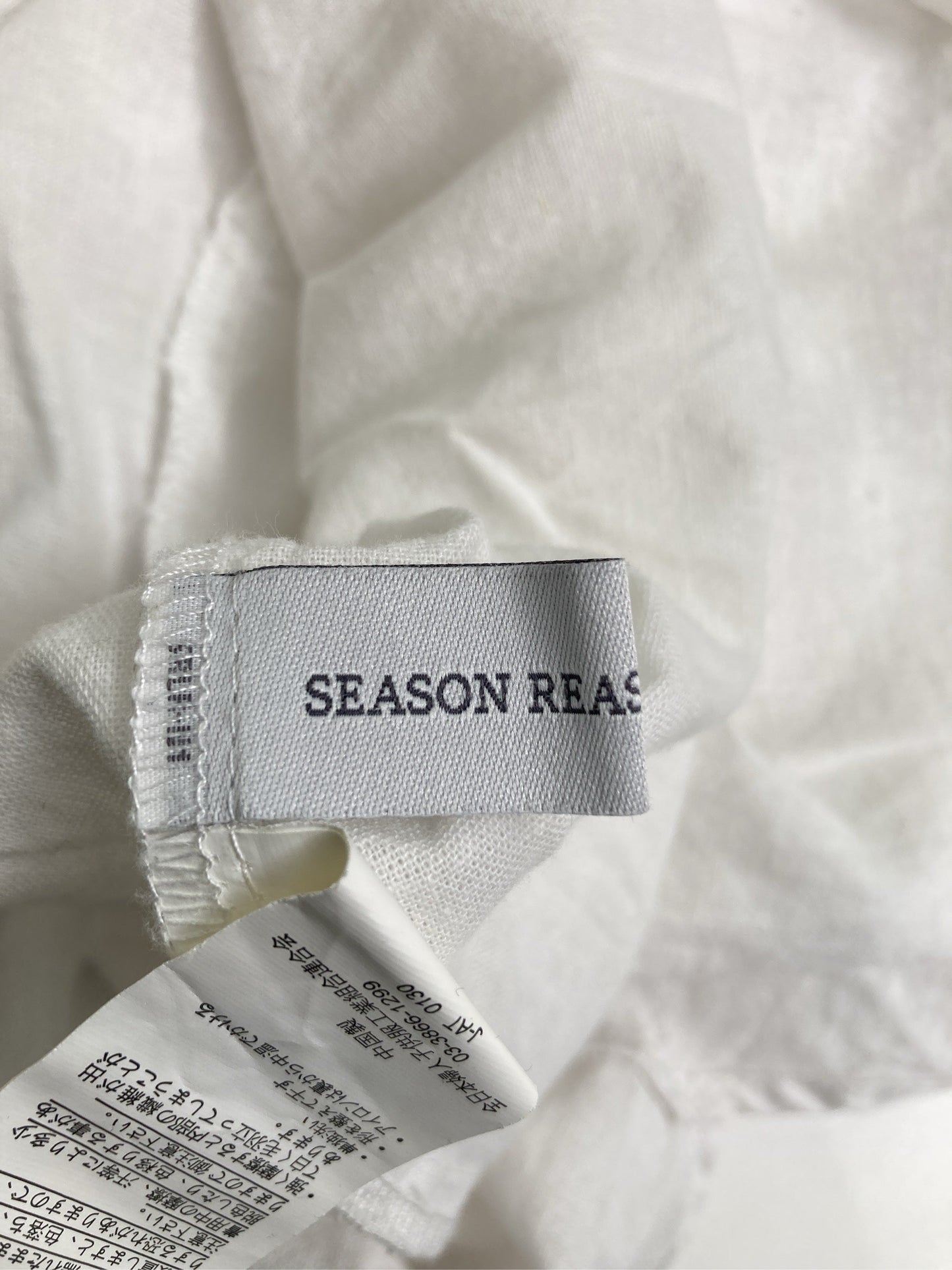 SEASON REASON by Lin&Red/シーズンリーズンバイリンアンドレッド/シャツ/ブラウス/トップス/ホワイト/L