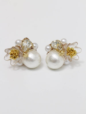 ピアス（両耳用）/アクセサリー/ホワイト/2cm