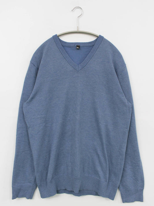 ニット/セーター/トップス/スカイブルー/2XL
