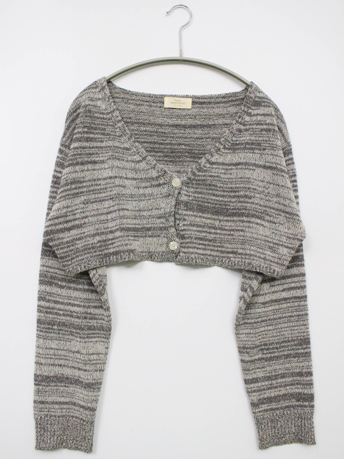 JENNY EYELET/カーディガン/ボレロ/トップス/グレー