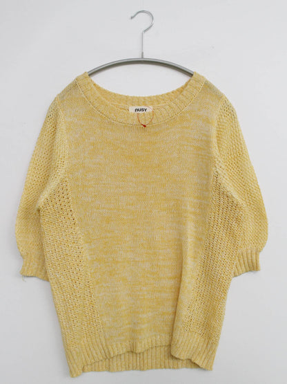nusy/ニット/セーター/トップス/イエロー/L