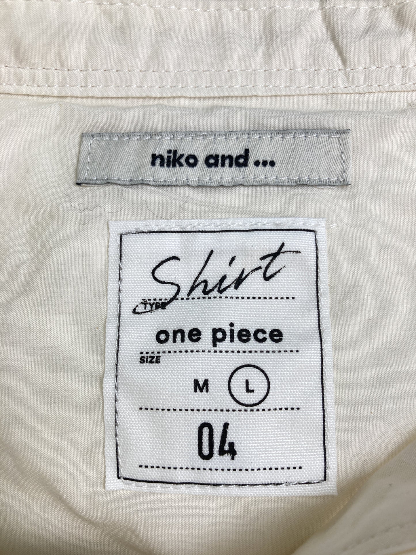 niko and .../ニコアンド/シャツワンピース/ワンピース/ドレス/アイボリー/L
