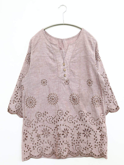 チュニック/ワンピース/ドレス/ベージュ/M~L