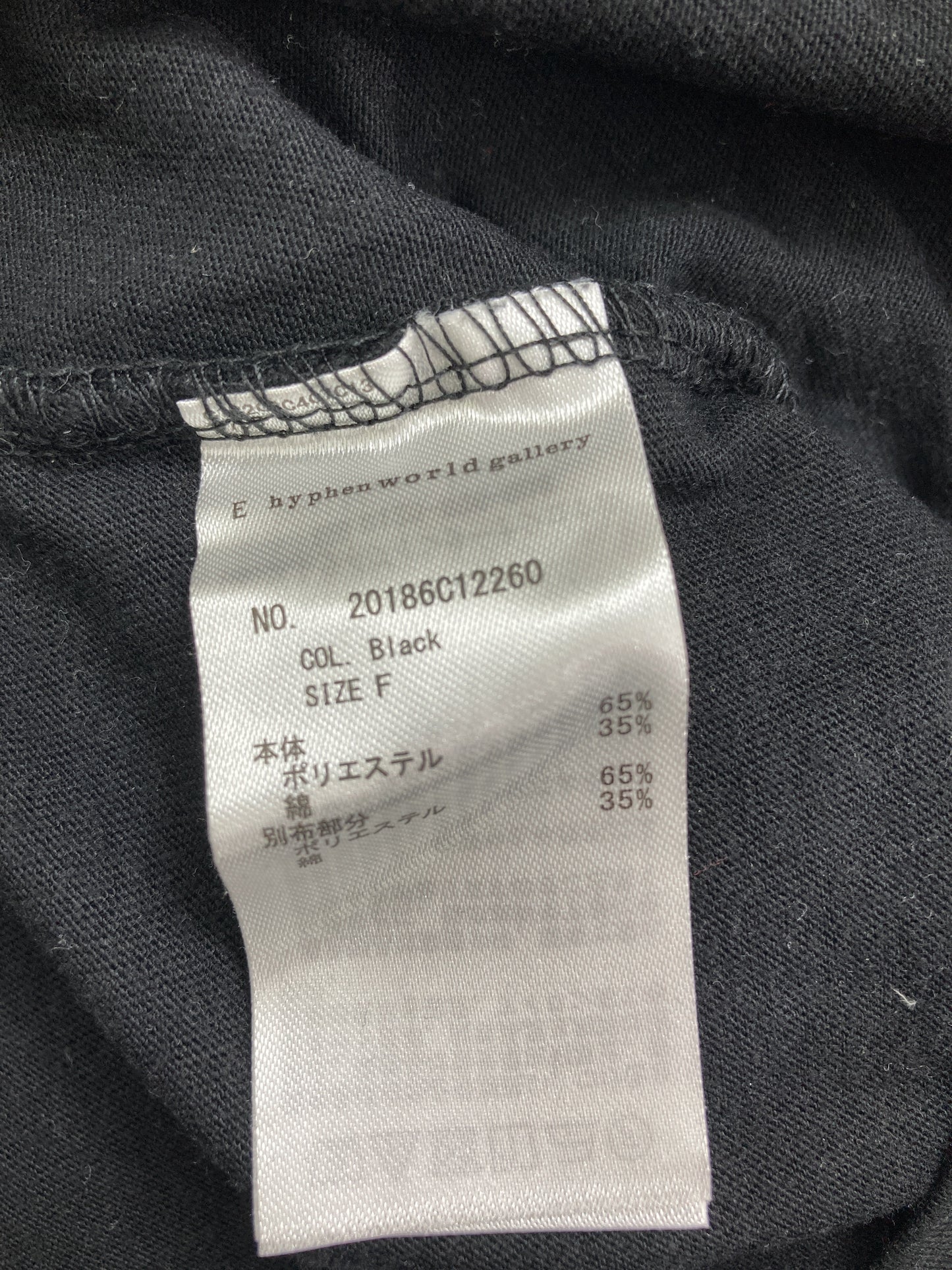 E hyphen world gallery peace/イーハイフンワールドギャラリーピース/Tシャツ/カットソー/トップス/ブラック/F