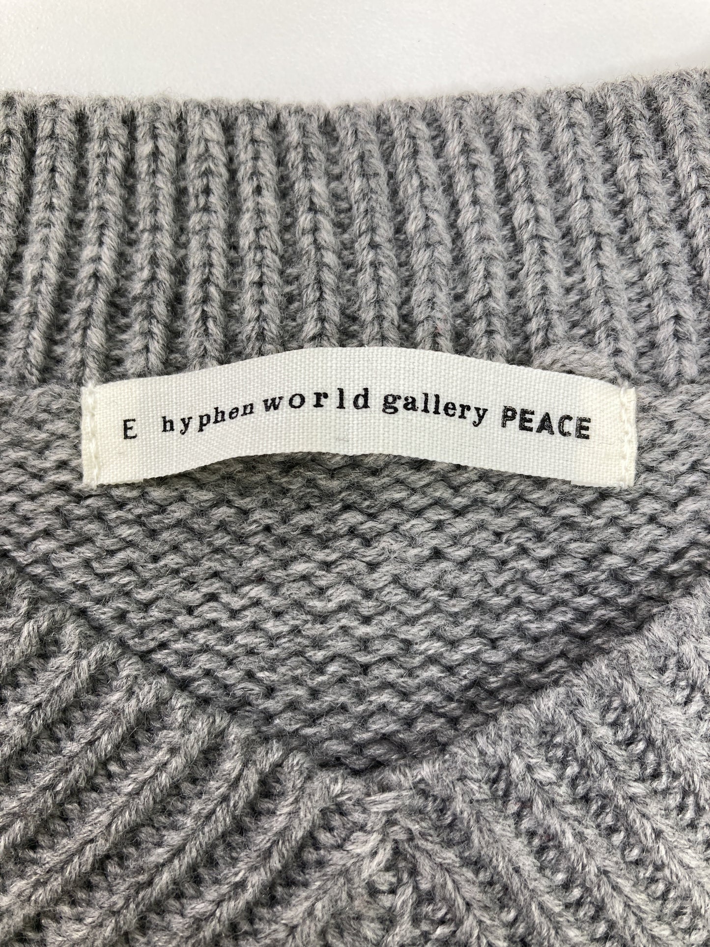 E hyphen world gallery peace/イーハイフンワールドギャラリーピース/ニット/セーター/トップス/グレー/F