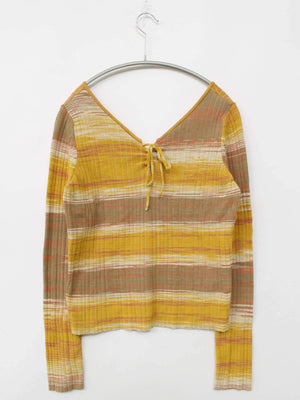 ニット/セーター/トップス/イエロー/FREE