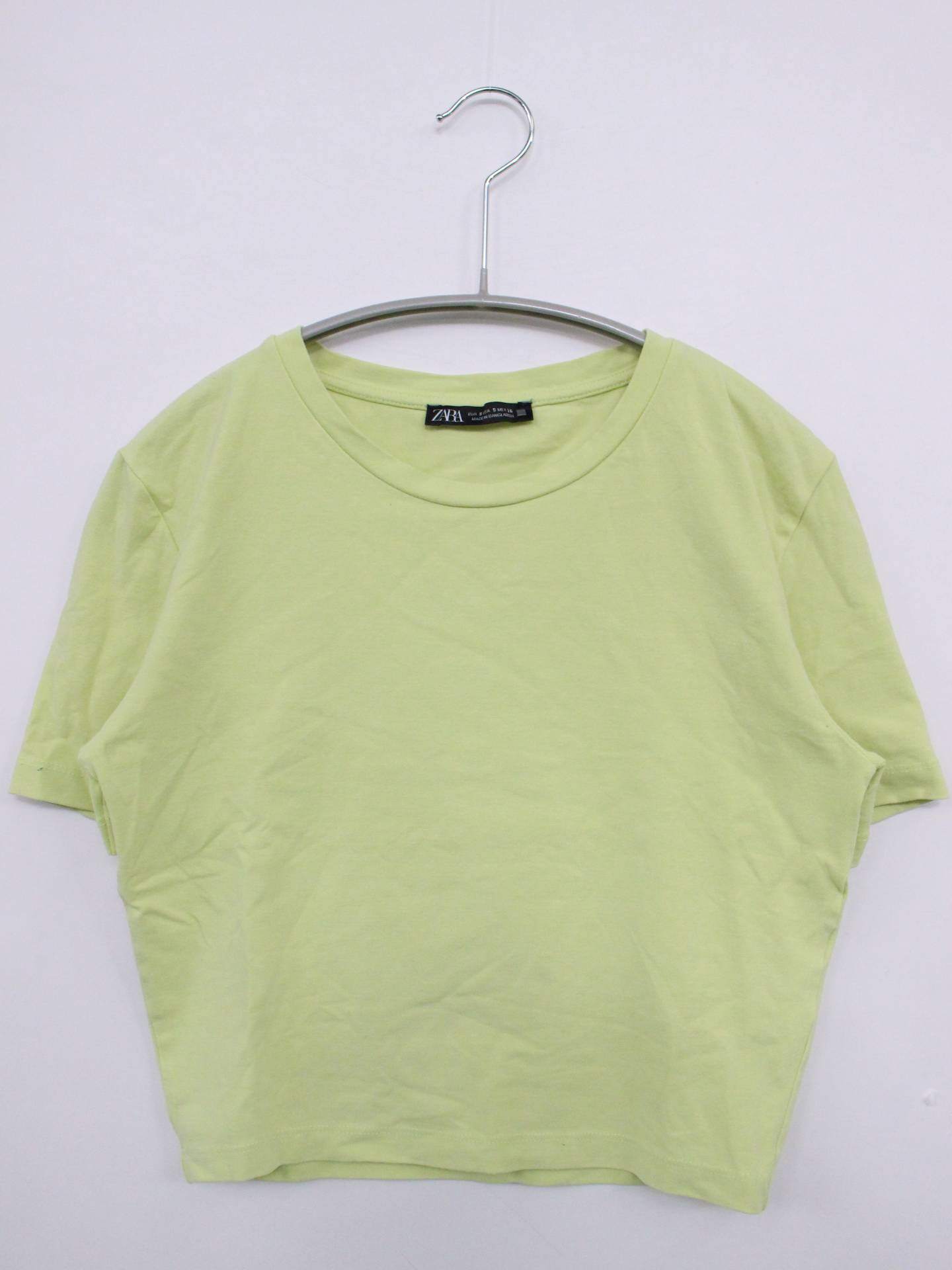 ZARA/ザラ/Tシャツ/カットソー/トップス/ライトグリーン/S