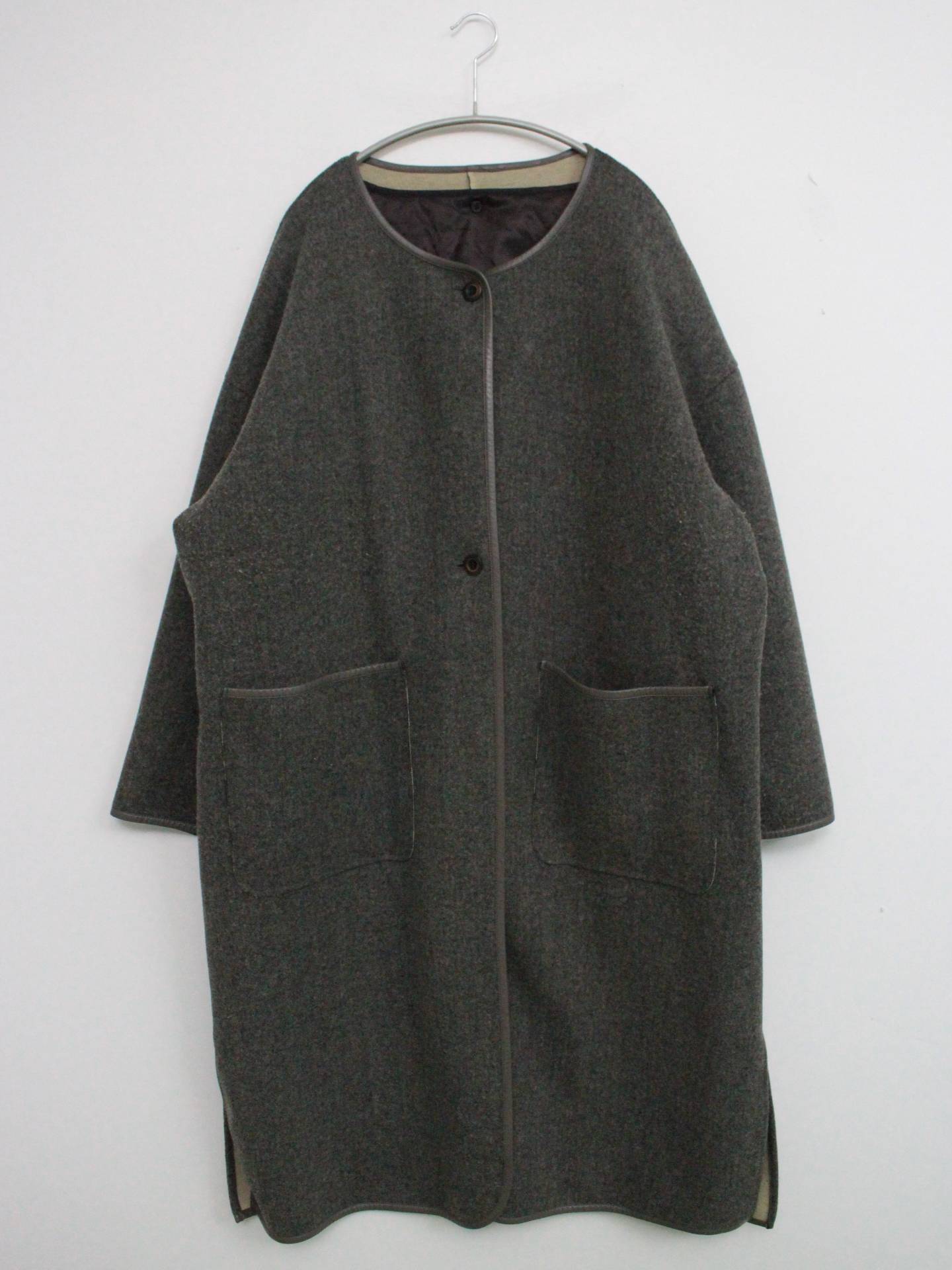 Samansa Mos2/サマンサモスモス/ノーカラーコート/ジャケット/アウター/グレー/F