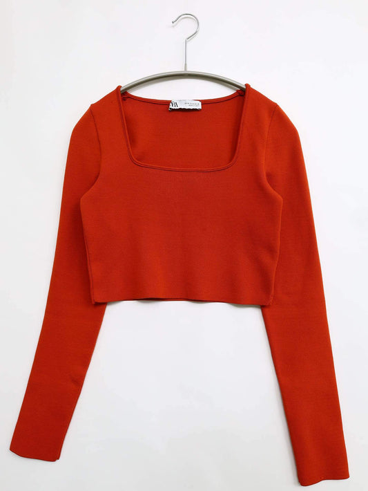 ZARA/ザラ/その他トップス/トップス/オレンジ/M