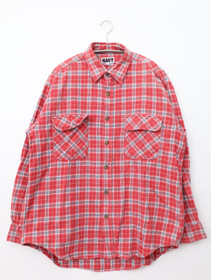 NAVY/ネイビー/シャツ/ブラウス/トップス/レッド/M