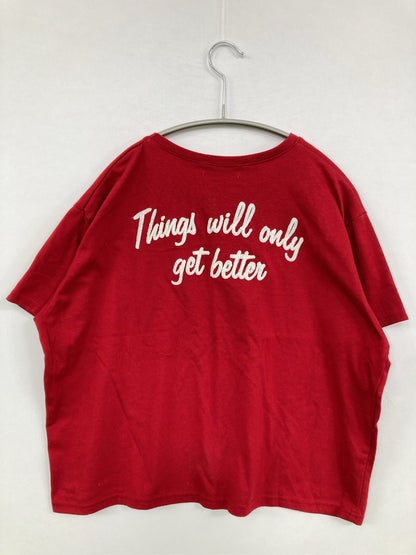 Tシャツ/カットソー/トップス/レッド/L