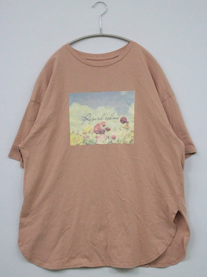 Tシャツ/カットソー/トップス/ベージュ/F