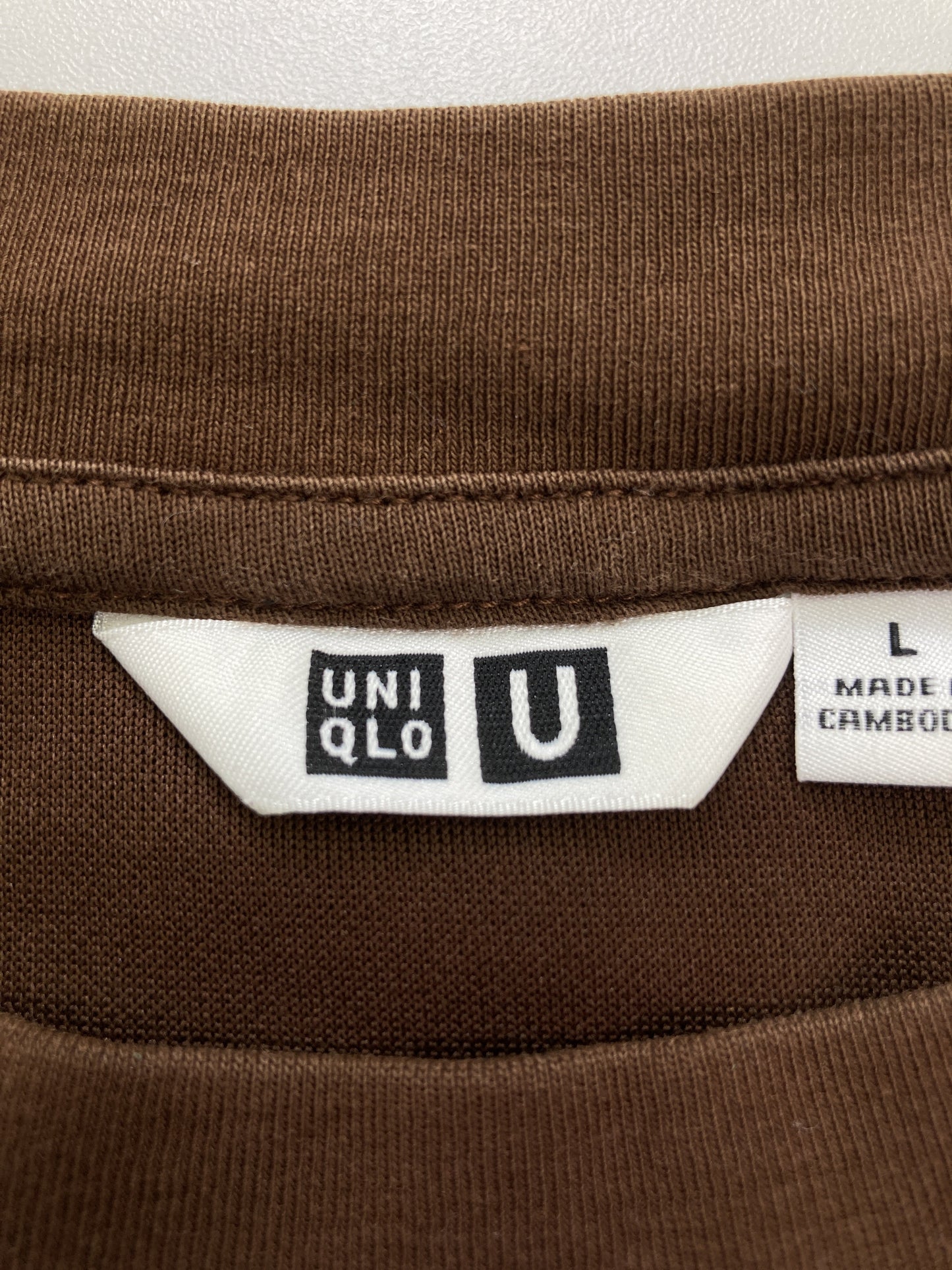 UNIQLO/ユニクロ/Tシャツ/カットソー/トップス/ブラウン/L