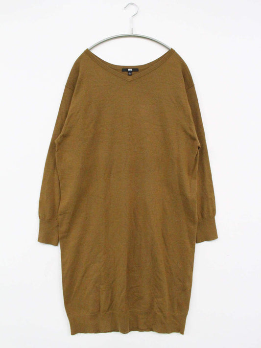 UNIQLO/ユニクロ/ワンピース/ワンピース/ドレス/ブラウン/L