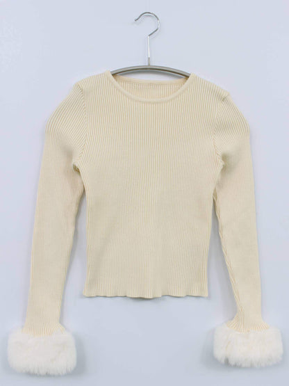 caraffinato/ニット/セーター/トップス/アイボリー/S