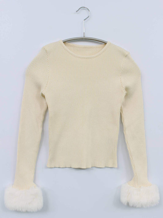 caraffinato/ニット/セーター/トップス/アイボリー/S