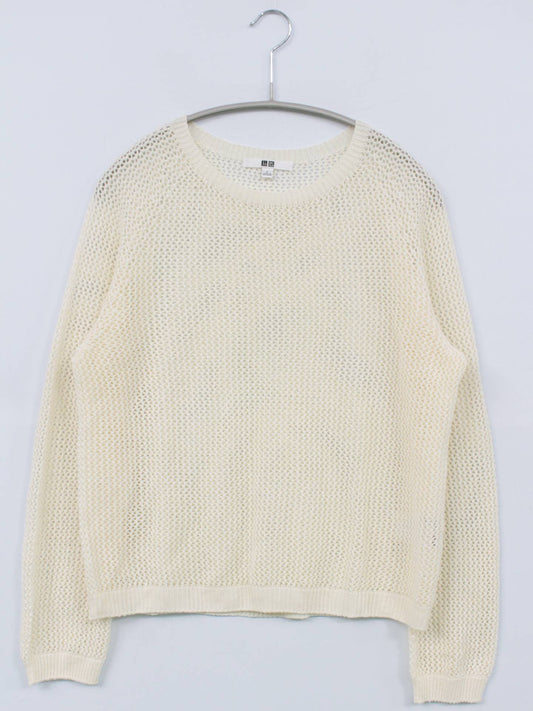 UNIQLO/ユニクロ/ニット/セーター/トップス/ホワイト/L