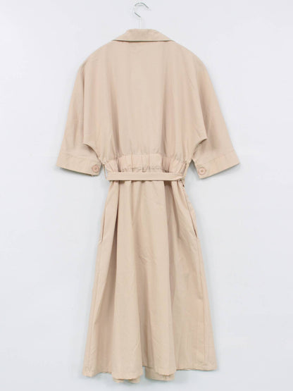 XIAYIJIAO/シャツワンピース/ワンピース/ドレス/ベージュ