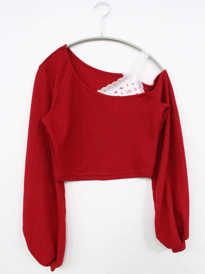 ニット/セーター/トップス/レッド/XS