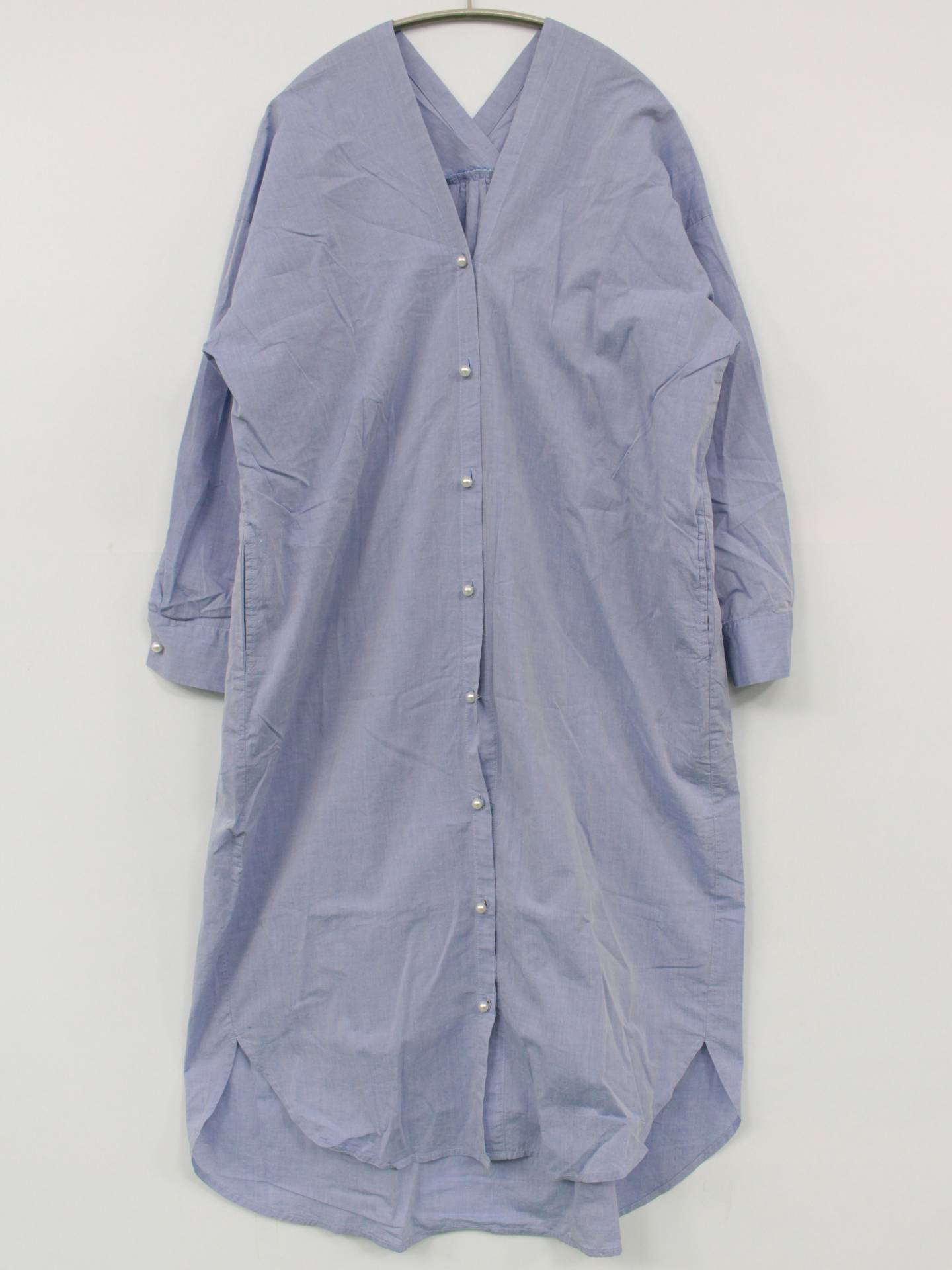 シャツワンピース/ワンピース/ドレス/スカイブルー/F