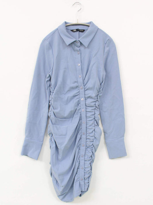 ZARA/ザラ/シャツワンピース/ワンピース/ドレス/ブルー/S