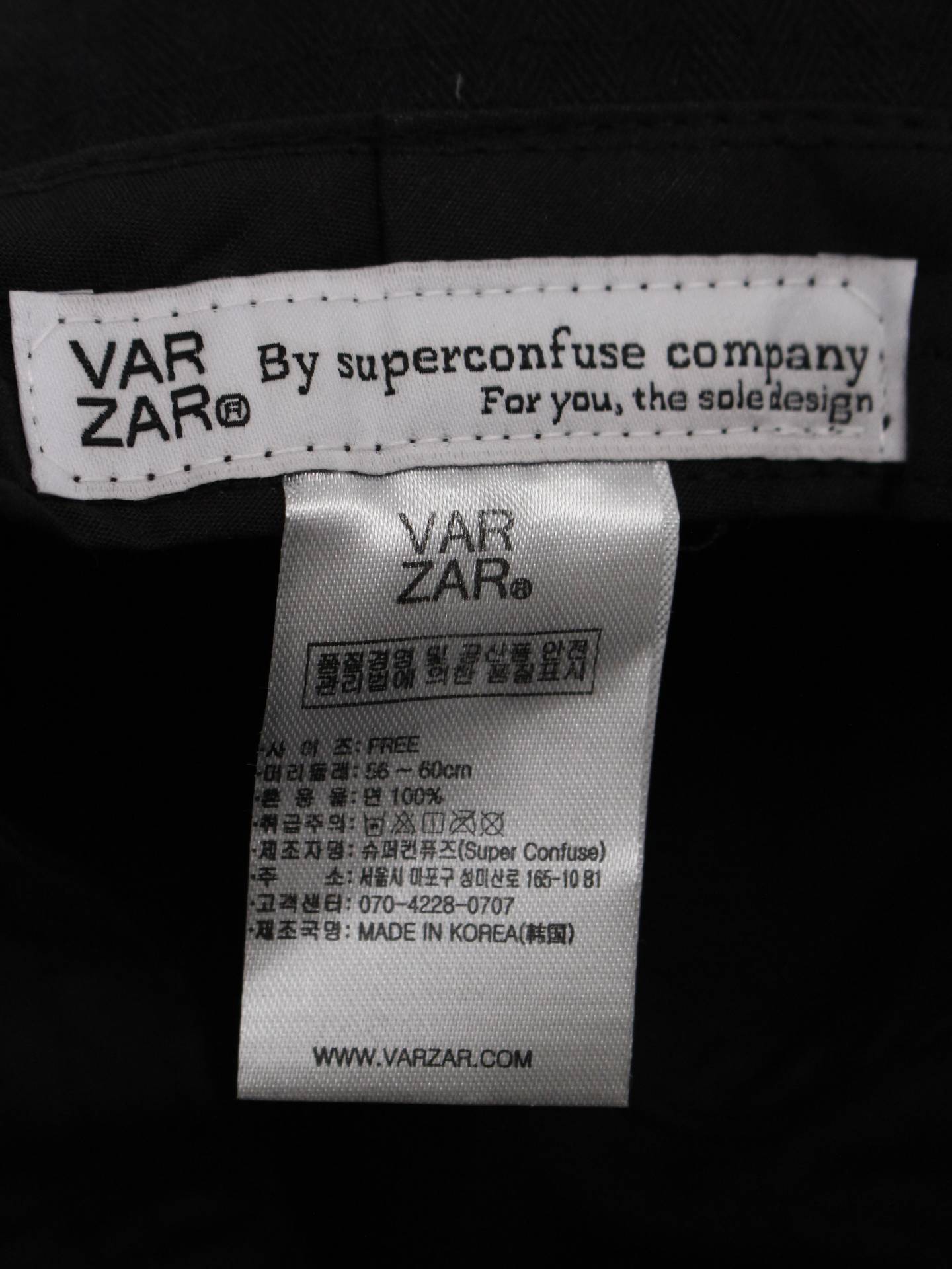 VARZAR/バケットハット/帽子/ブラック/56-60cm