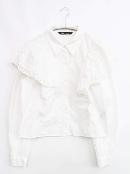 ZARA/ザラ/シャツ/ブラウス/トップス/ホワイト/EUR M, USA M, MEX 28
