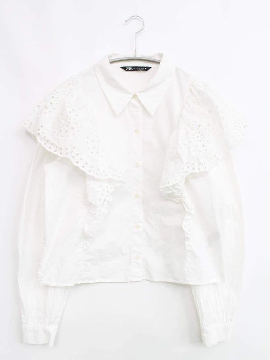 ZARA/ザラ/シャツ/ブラウス/トップス/ホワイト/EUR M, USA M, MEX 28