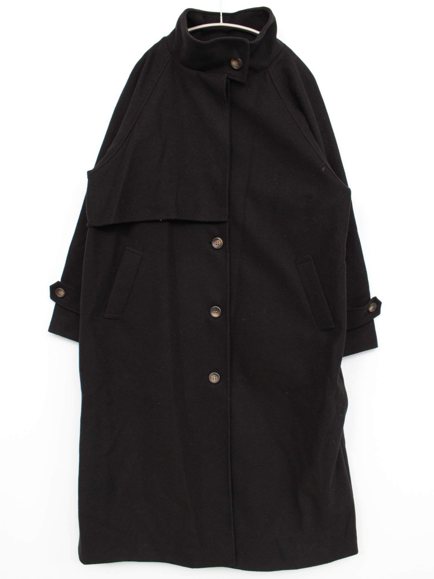 ノーカラーコート/ジャケット/アウター/ブラック/M