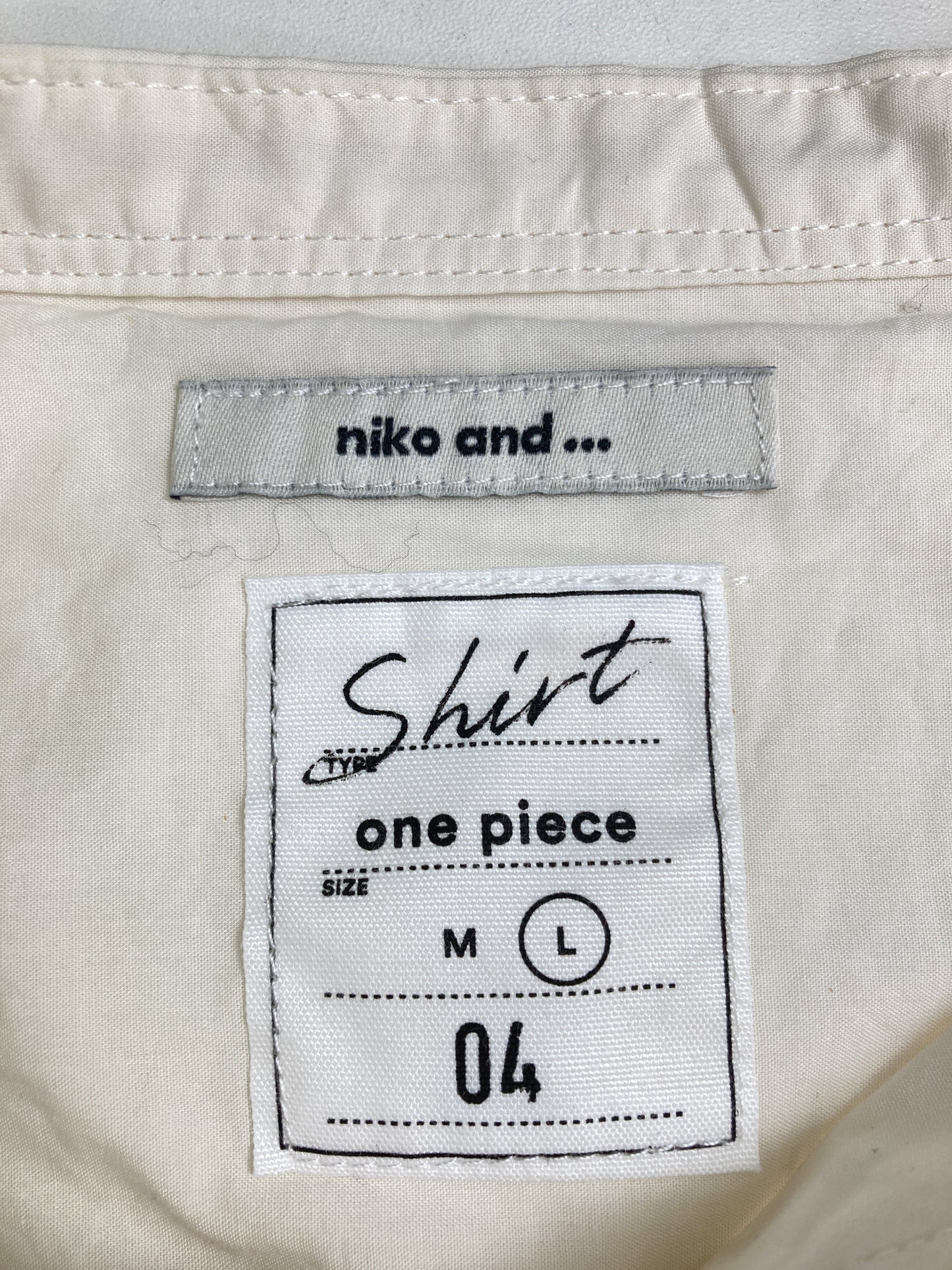 niko and .../ニコアンド/シャツワンピース/ワンピース/ドレス/アイボリー/L