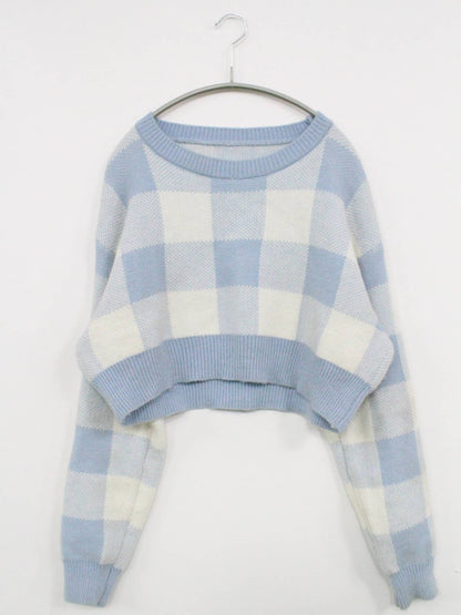 ニット/セーター/トップス/スカイブルー
