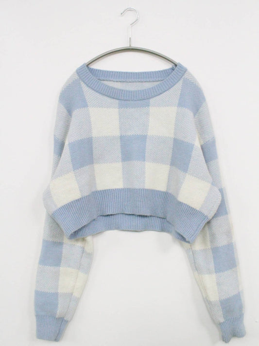 ニット/セーター/トップス/スカイブルー