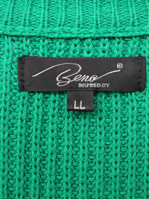 Beno/ビーノ/ニット/セーター/トップス/グリーン/LL