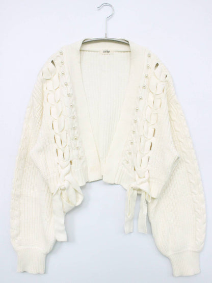 euelyn/カーディガン/ボレロ/トップス/ホワイト/F