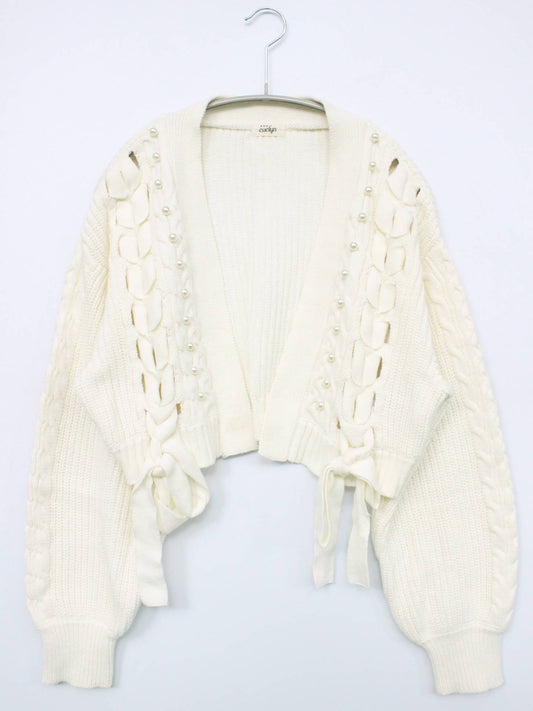 euelyn/カーディガン/ボレロ/トップス/ホワイト/F