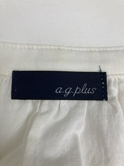 a.g.plus/シャツワンピース/ワンピース/ドレス/ホワイト/M