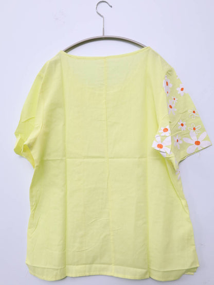 Tシャツ/カットソー/トップス/イエロー/M